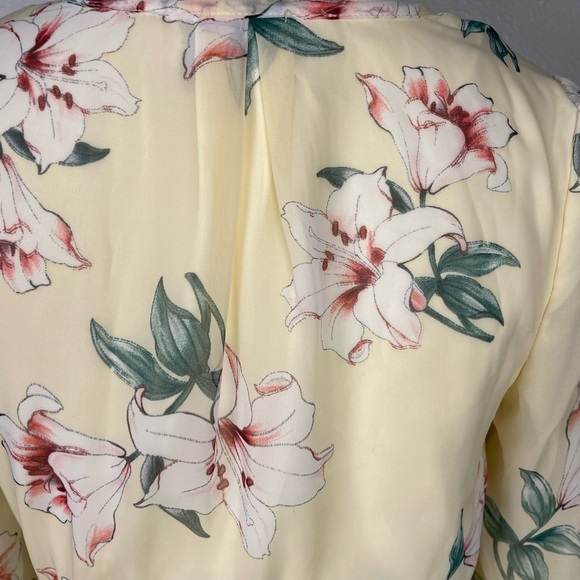 JessaKae South Of France Flowy Floral Pale Yellow Maxi Dress Size Small - Picture 13 of 13